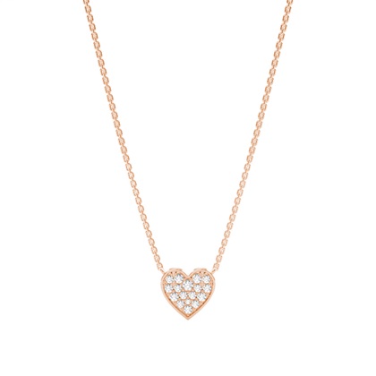 Rose Gold Heart Diamond Pendants