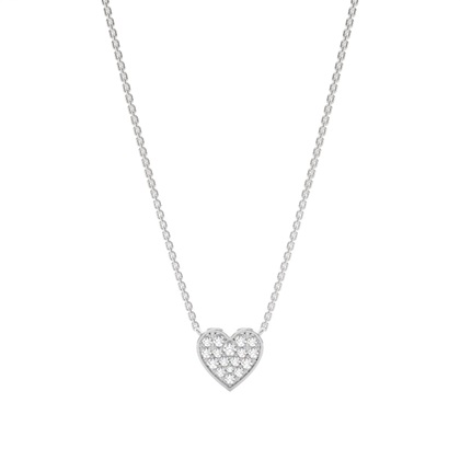 Micro Prong Setting Diamond Heart Necklace