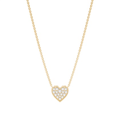 Yellow Gold Heart Diamond Pendants