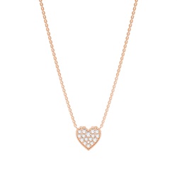 Micro Prong Setting Diamond Heart Necklace