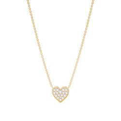 Micro Prong Setting Diamond Heart Necklace