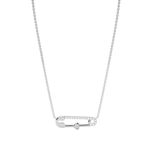 Plate Prong Setting Diamond Delicate Necklace