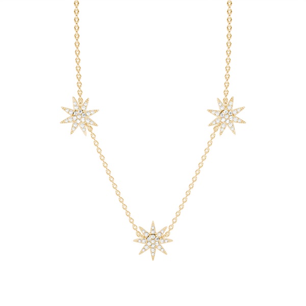 Micro Prong Setting Round Diamond Cluster Necklace