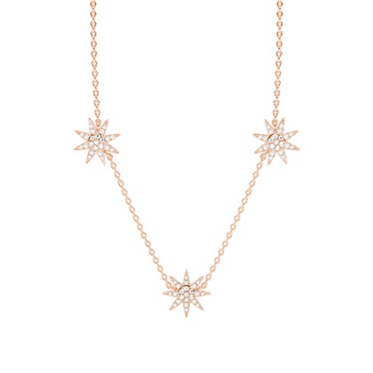 Rose Gold Cluster Diamond Pendants