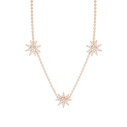 Runde Diamant-Cluster-Halskette mit Mikrozinkeneinstellung
