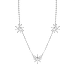 Runde Diamant-Cluster-Halskette mit Mikrozinkeneinstellung
