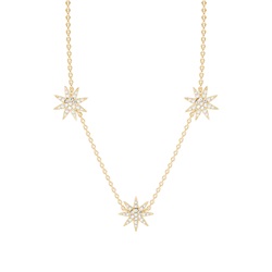Micro Prong Setting Round Diamond Cluster Necklace
