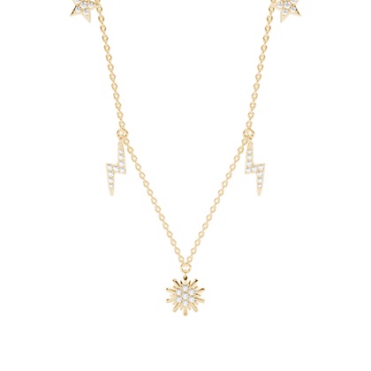 Plate Prong Setting Round Diamond Designer Necklace