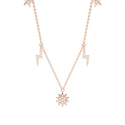 Plate Prong Setting Round Diamond Designer Necklace