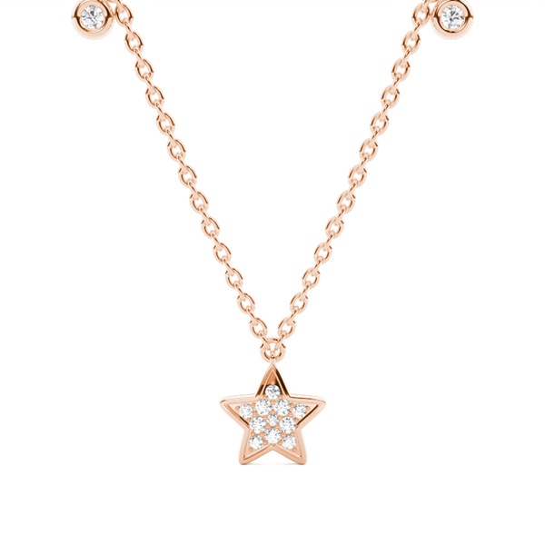 Plate Prong Setting Round Diamond Designer Necklace