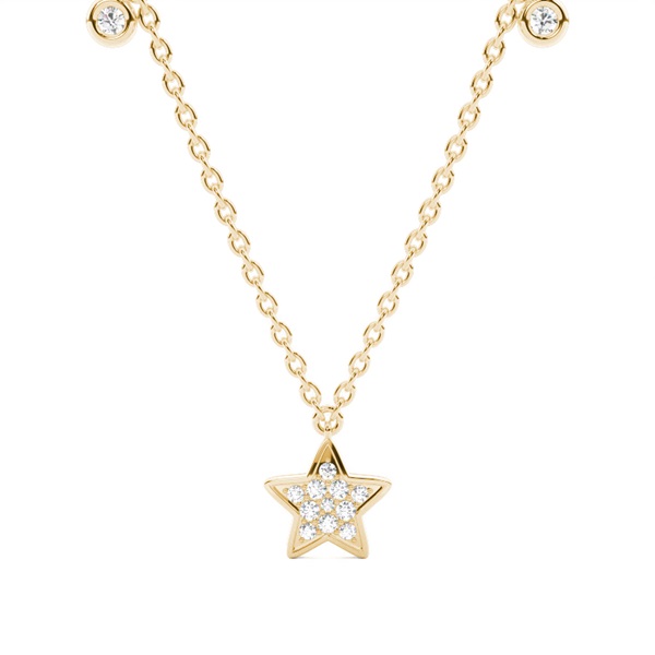 Plate Prong Setting Round Diamond Designer Necklace