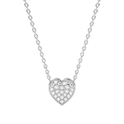 White Gold Heart Diamond Pendants
