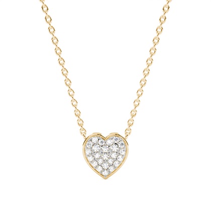 Yellow Gold Heart Diamond Pendants