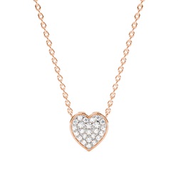 Pflastereinstellung Runde Diamant Herz Halskette