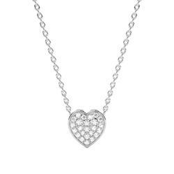 Pave Setting Round Diamond Heart Necklace