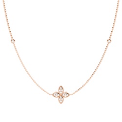 Shared Prong Setting Round Diamond Delicate Necklace