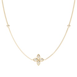 Shared Prong Setting Round Diamond Delicate Necklace