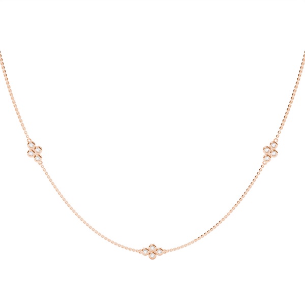 Bezel Setting Round Diamond Delicate Necklace