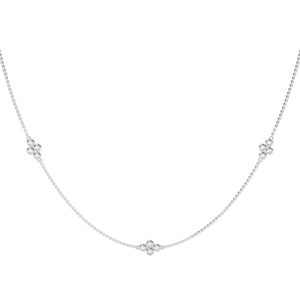 Bezel Setting Round Diamond Delicate Necklace