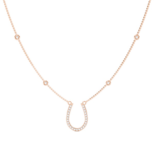 Shared Prong Setting Round Diamond Delicate Necklace