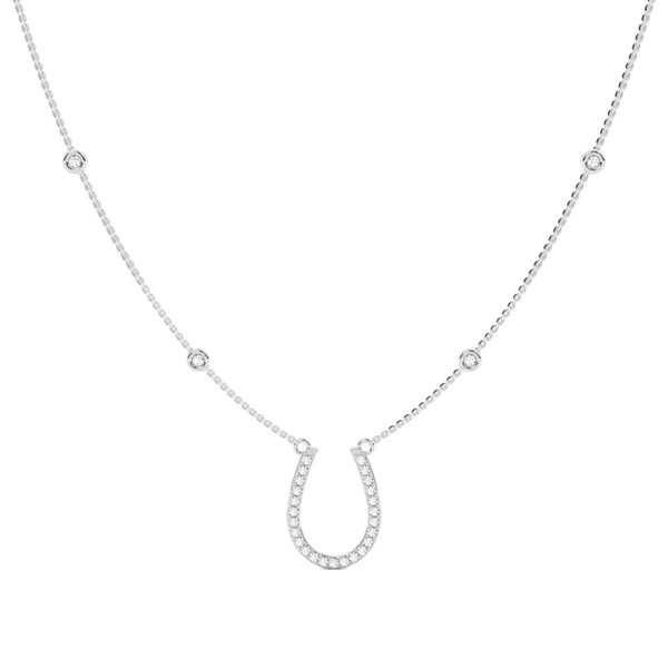 Shared Prong Setting Round Diamond Delicate Necklace
