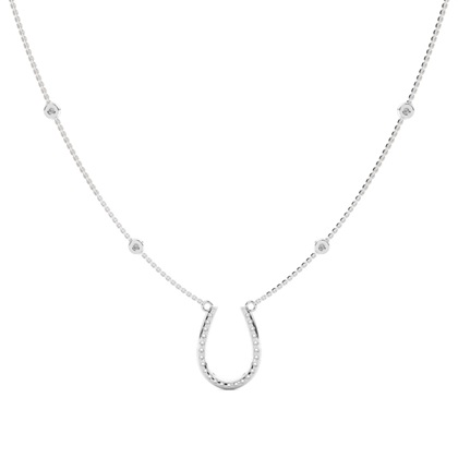 Shared Prong Setting Round Diamond Delicate Necklace