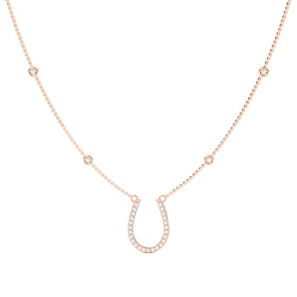 Shared Prong Setting Round Diamond Delicate Necklace