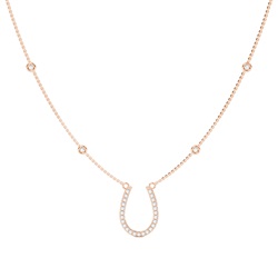 Shared Prong Setting Round Diamond Delicate Necklace