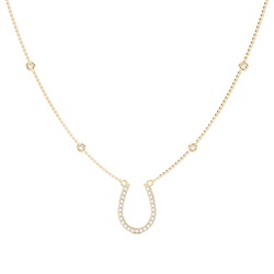 Shared Prong Setting Round Diamond Delicate Necklace
