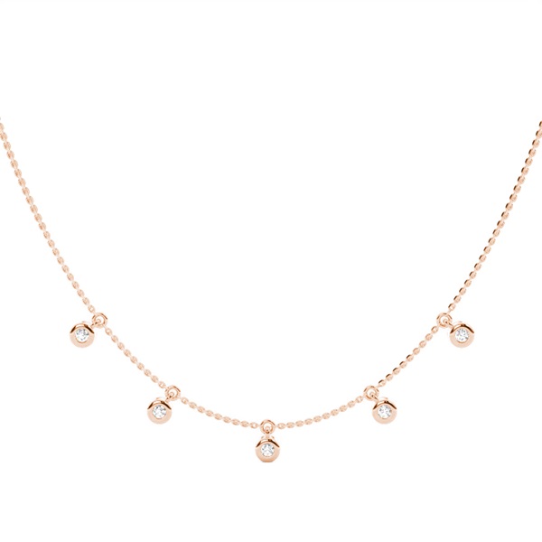 Bezel Setting Round Diamond Delicate Necklace
