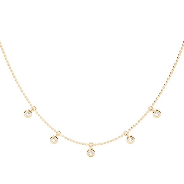 Bezel Setting Round Diamond Delicate Necklace