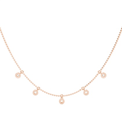 Lünette Einstellung Runde Diamant Zarte Halskette