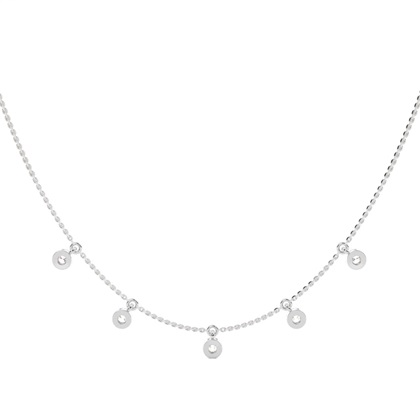 Lünette Einstellung Runde Diamant Zarte Halskette