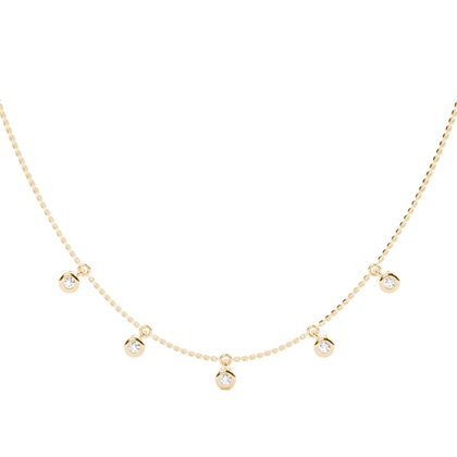 Bezel Setting Round Diamond Delicate Necklace