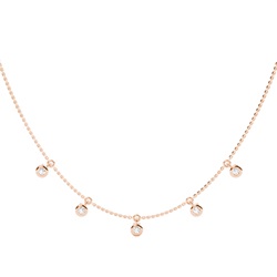 Bezel Setting Round Diamond Delicate Necklace
