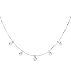Bezel Setting Round Diamond Delicate Necklace