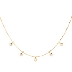 Bezel Setting Round Diamond Delicate Necklace