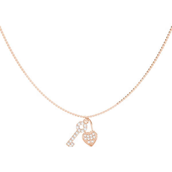 Shared Prong Setting Round Diamond Delicate Necklace