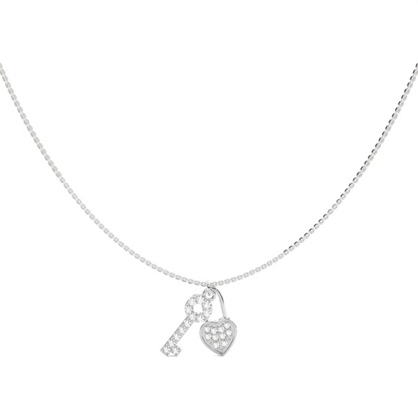Shared Prong Setting Round Diamond Delicate Necklace
