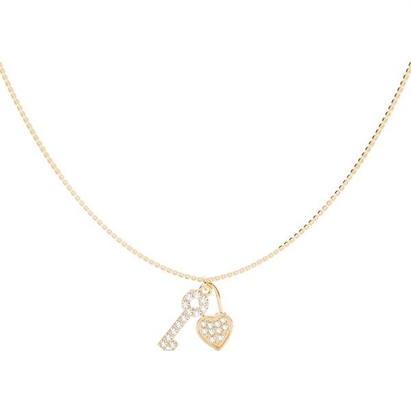 Shared Prong Setting Round Diamond Delicate Necklace