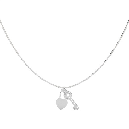 Geteilte Zinkeneinstellung Runde Diamant Zarte Halskette