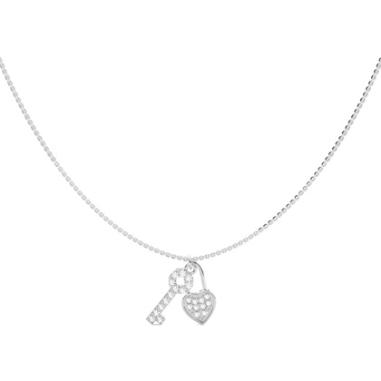 Shared Prong Setting Round Diamond Delicate Necklace