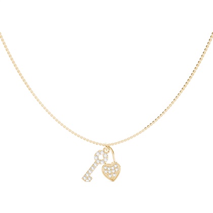 Shared Prong Setting Round Diamond Delicate Necklace