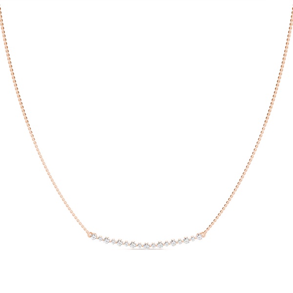 Shared Prong Setting Round Diamond Delicate Necklace