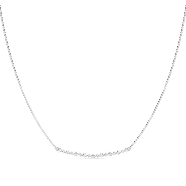 Shared Prong Setting Round Diamond Delicate Necklace