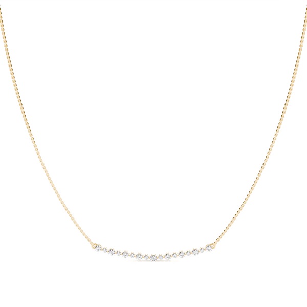 Shared Prong Setting Round Diamond Delicate Necklace
