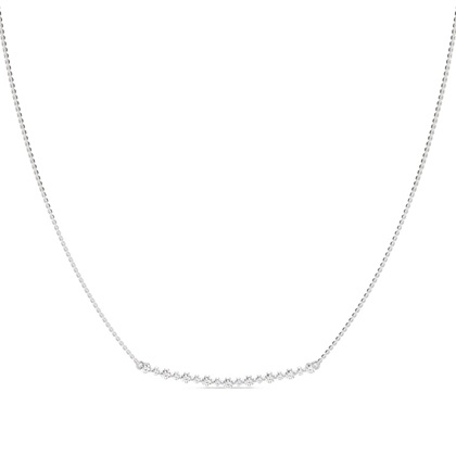 Shared Prong Setting Round Diamond Delicate Necklace