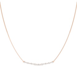 Shared Prong Setting Round Diamond Delicate Necklace