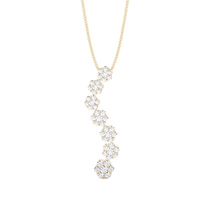 Pressure Setting Diamond Designer Necklace