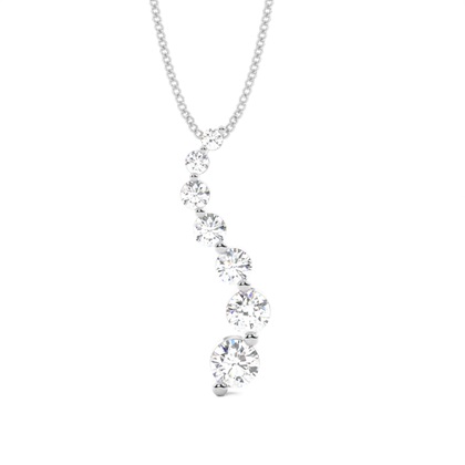 Round Diamond Pendants Necklaces